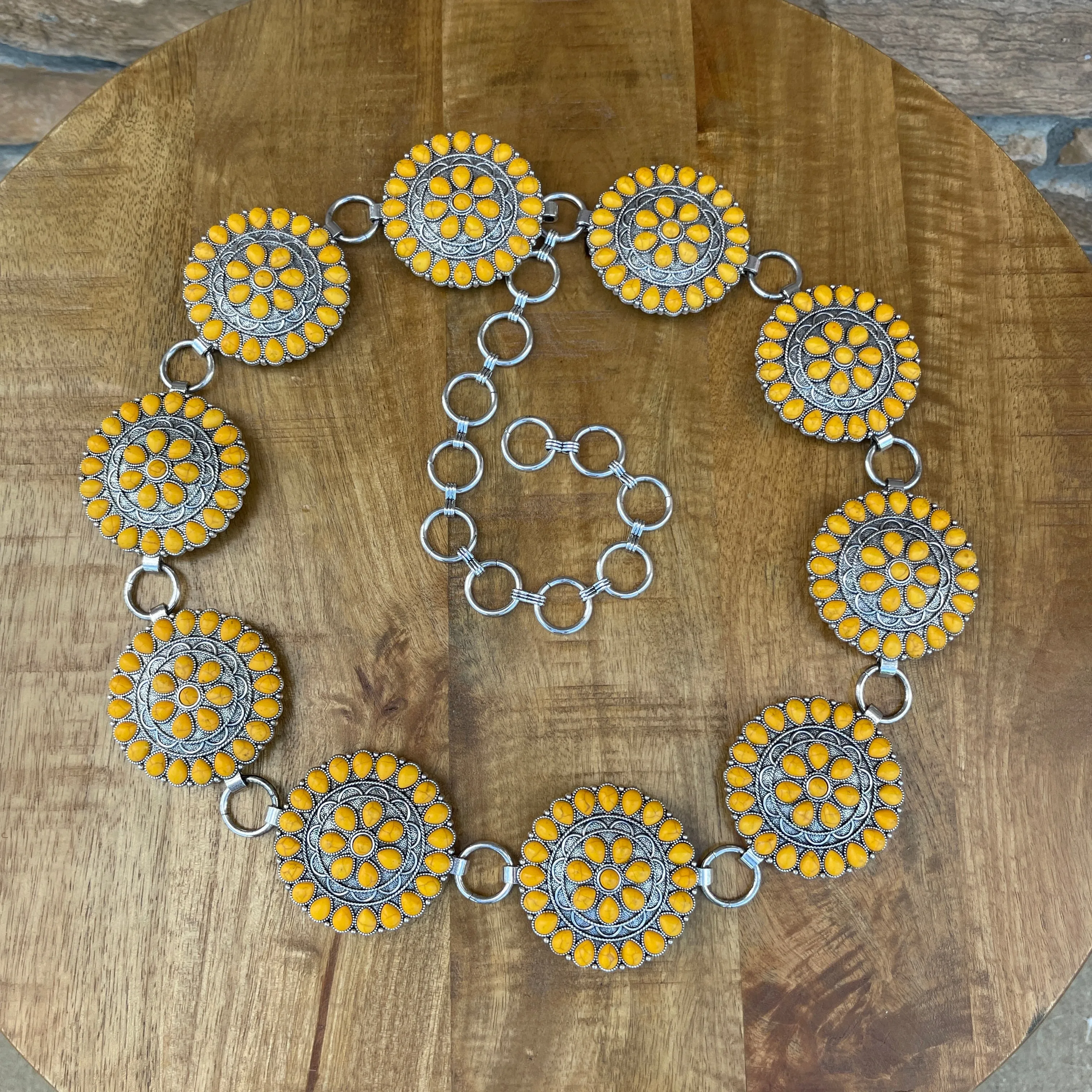 Reyna Orange Concho Belt