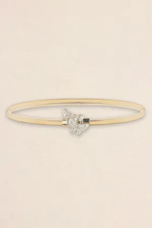 Rhinestone Butterfly Elastic Metal Belt