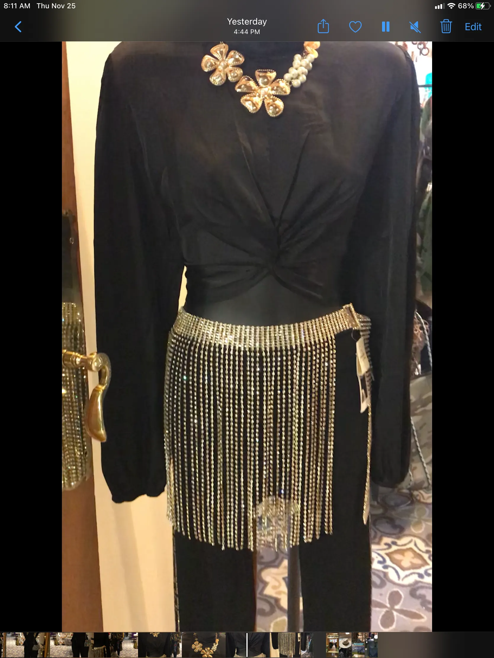 Rhinestone Fringe Belt