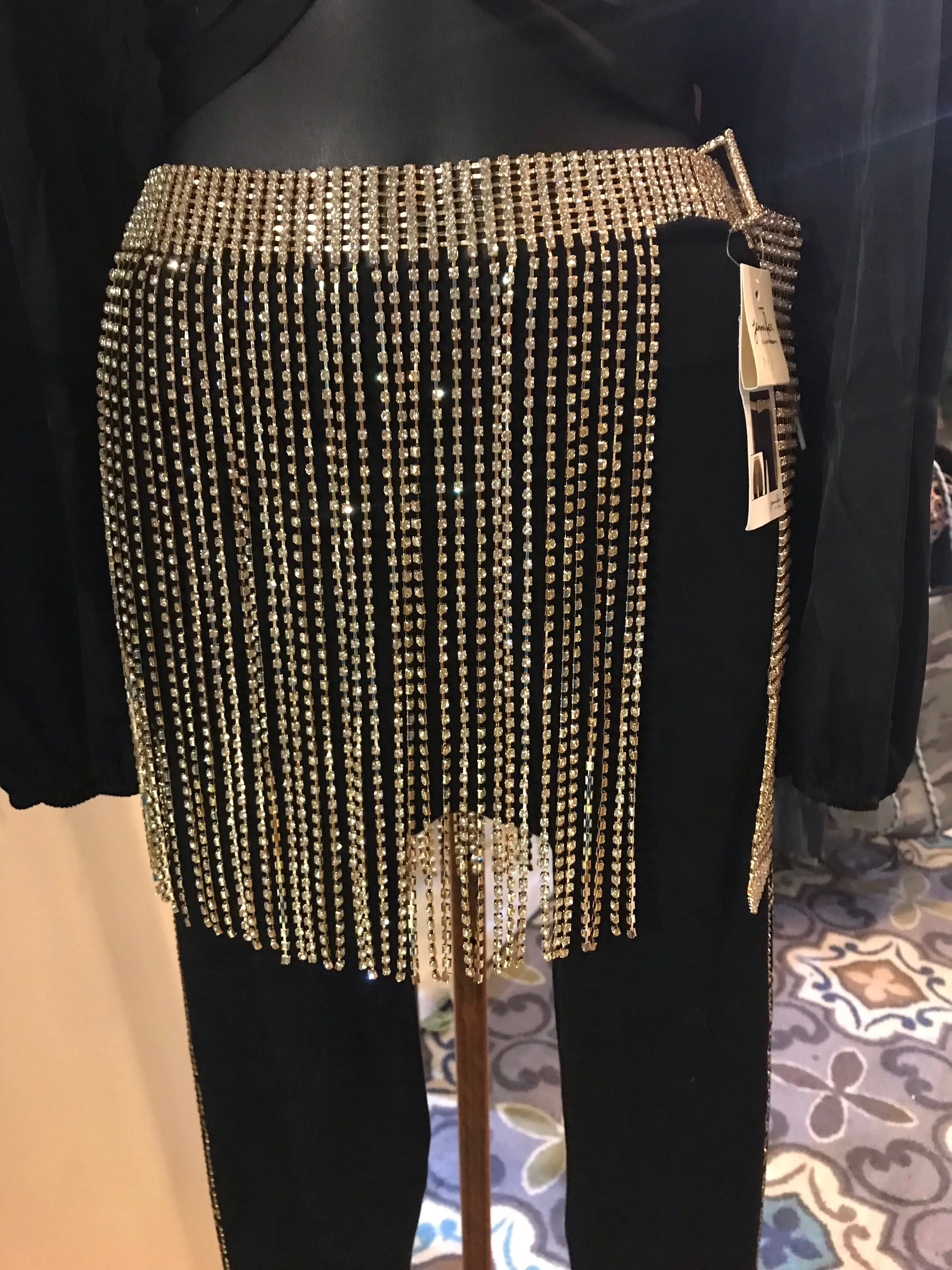 Rhinestone Fringe Belt