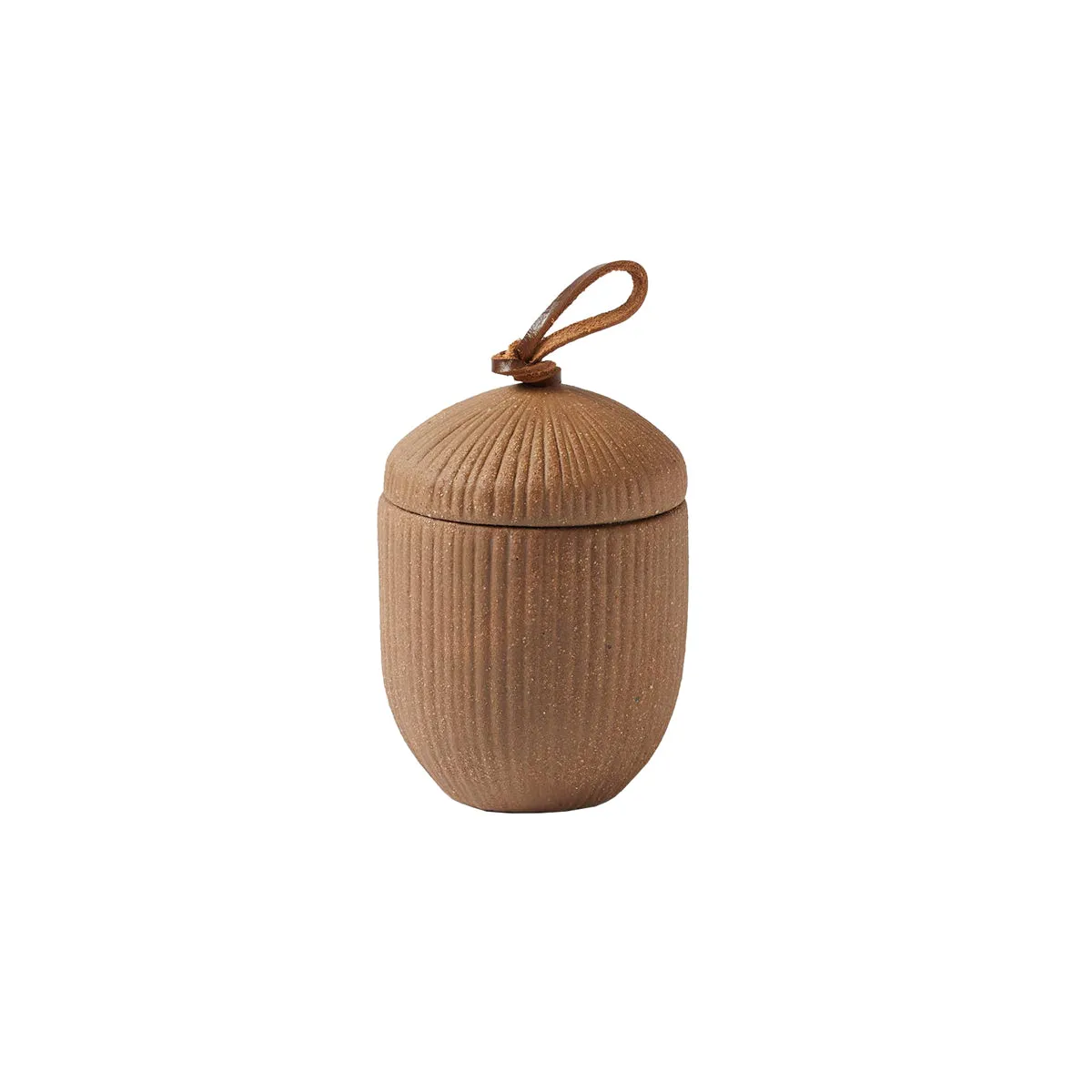 Ribbed Clay Candle