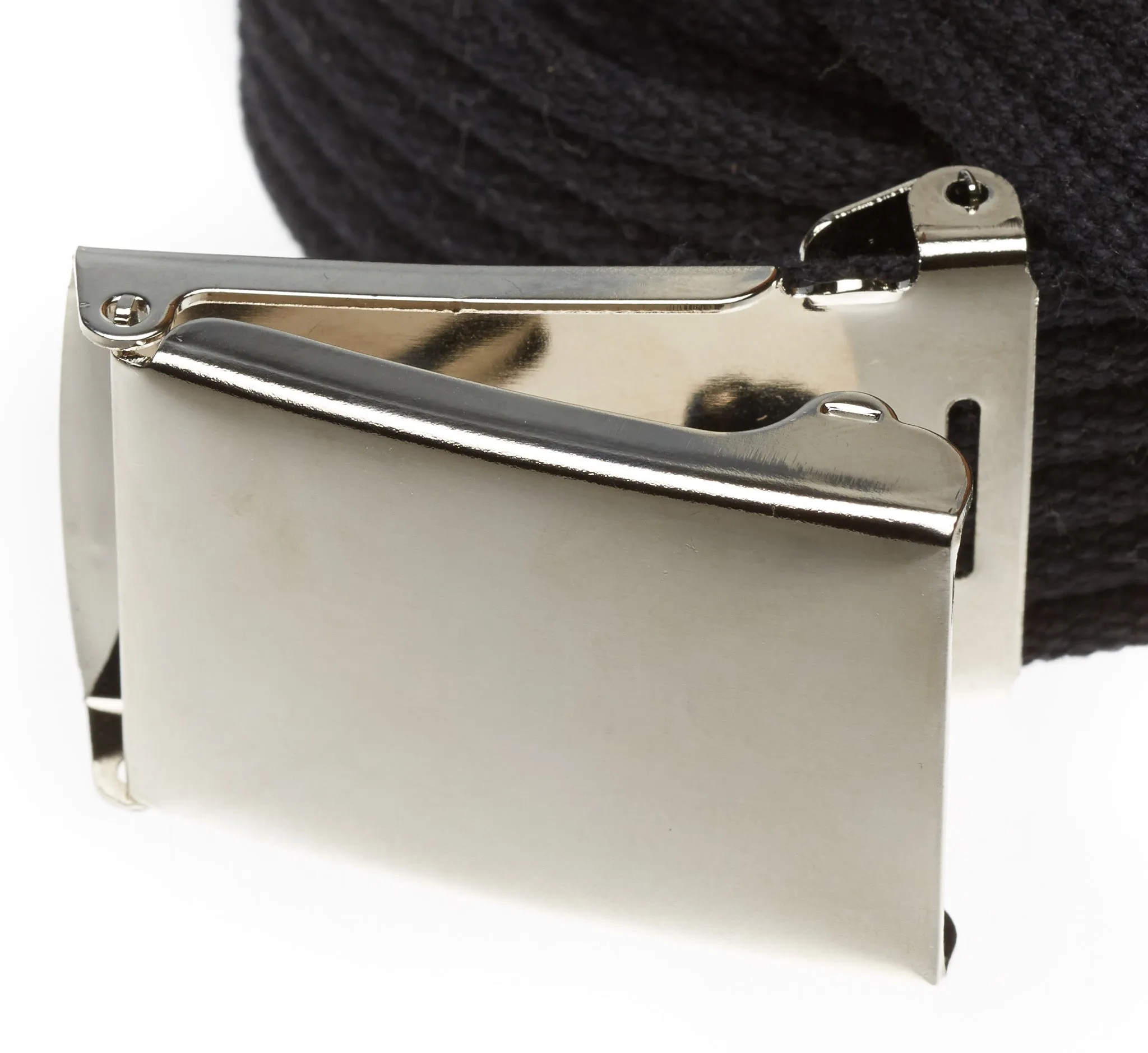 Ribbed Web Belt with Silver Flip Top Buckle- 5 Colors!