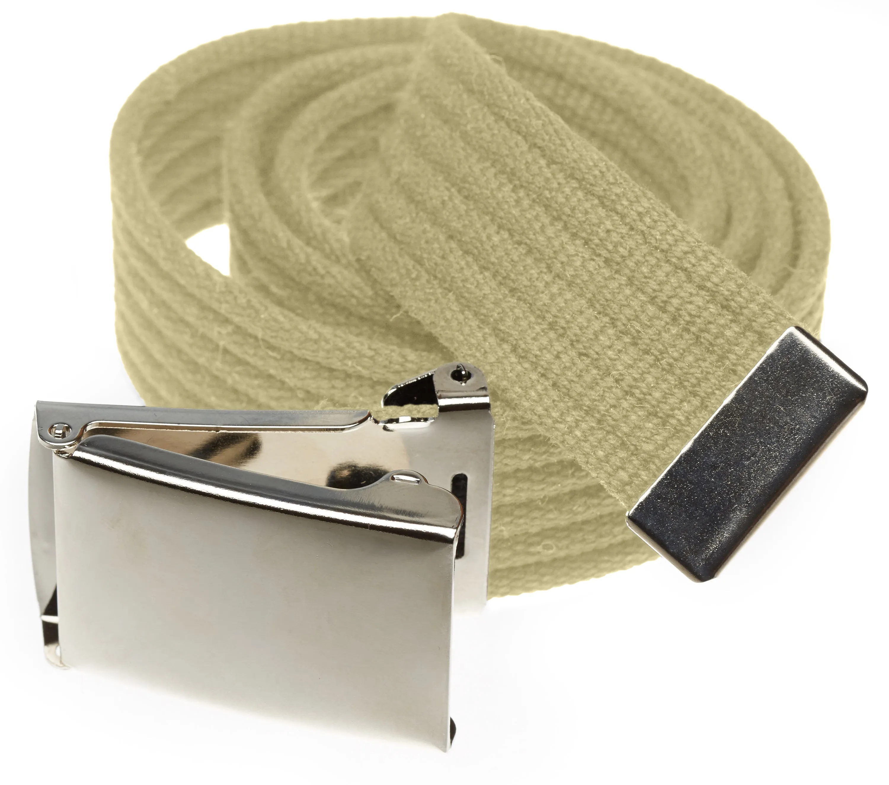 Ribbed Web Belt with Silver Flip Top Buckle- 5 Colors!