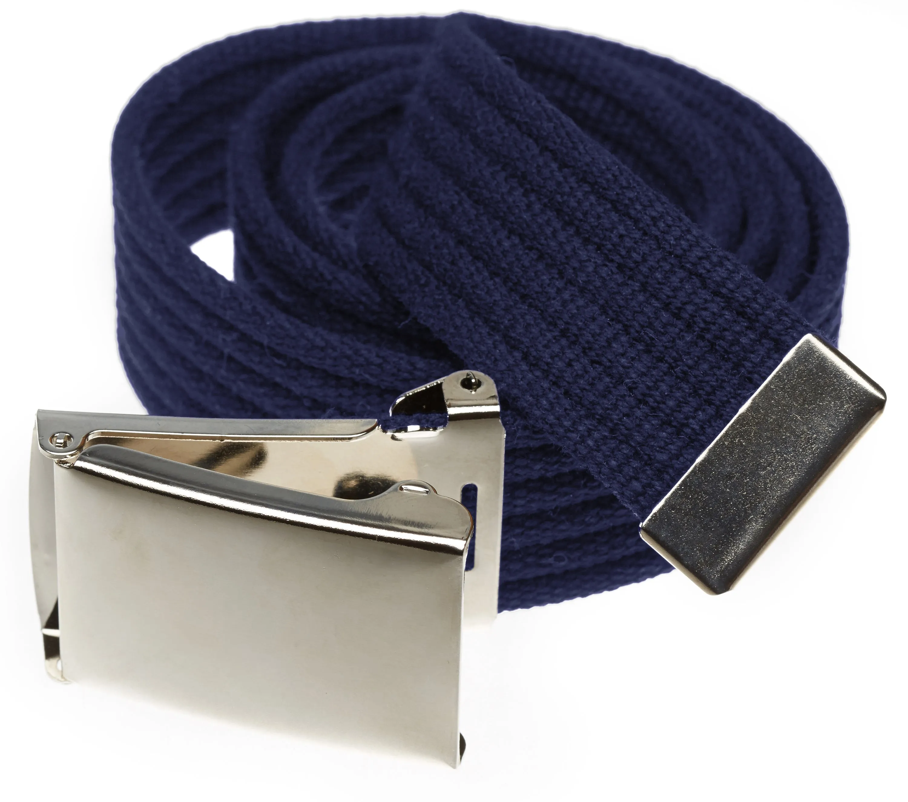 Ribbed Web Belt with Silver Flip Top Buckle- 5 Colors!