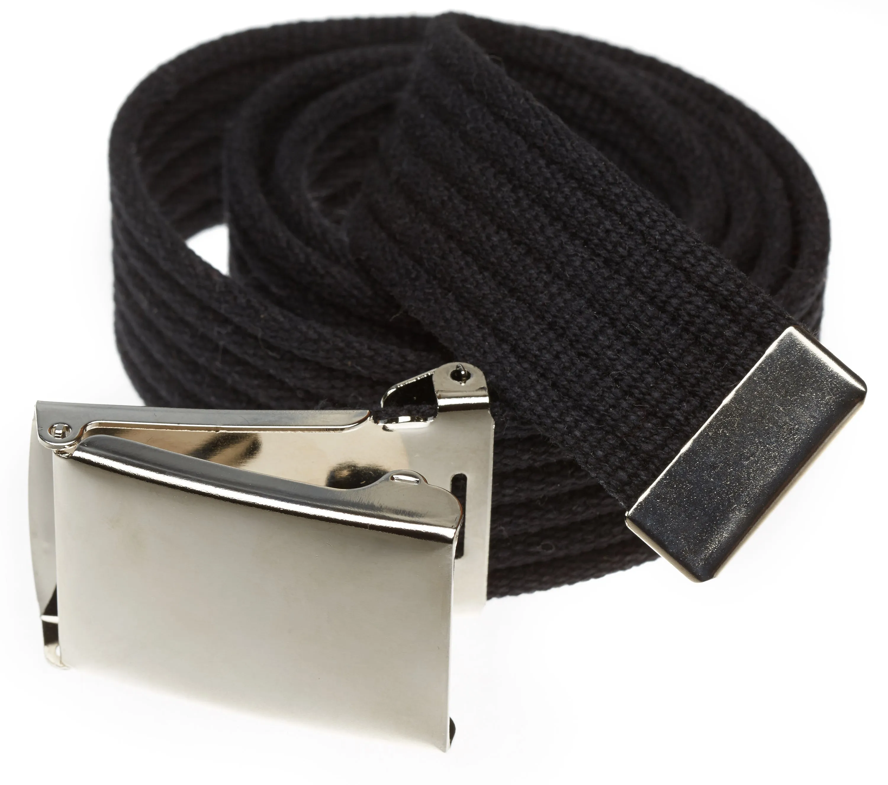 Ribbed Web Belt with Silver Flip Top Buckle- 5 Colors!