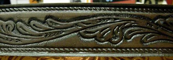 Rockmount Ranch Wear Accessory: Tooled Leaf Leather Belt