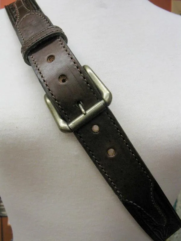 Rockmount Ranch Wear Accessory: Tooled Leaf Leather Belt