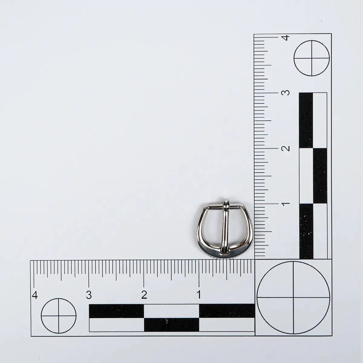 Round Nickel Heel Bar Buckle 5/8 Inch