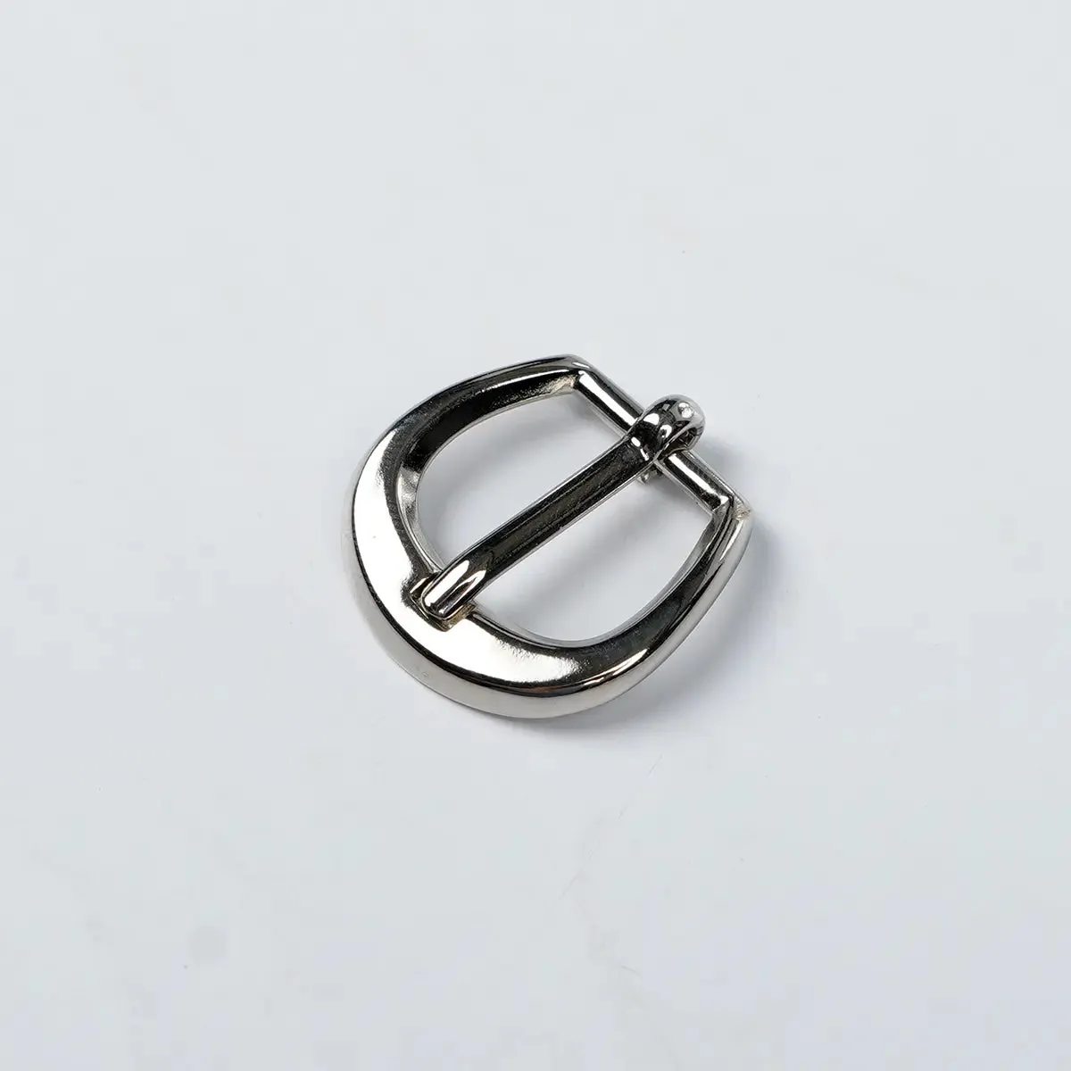 Round Nickel Heel Bar Buckle 5/8 Inch