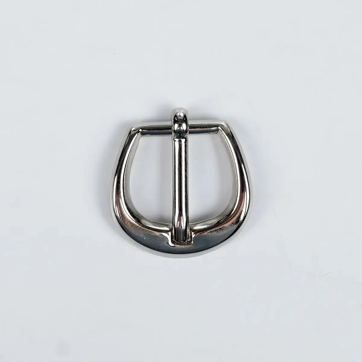 Round Nickel Heel Bar Buckle 5/8 Inch