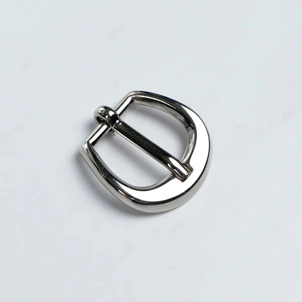 Round Nickel Heel Bar Buckle 5/8 Inch