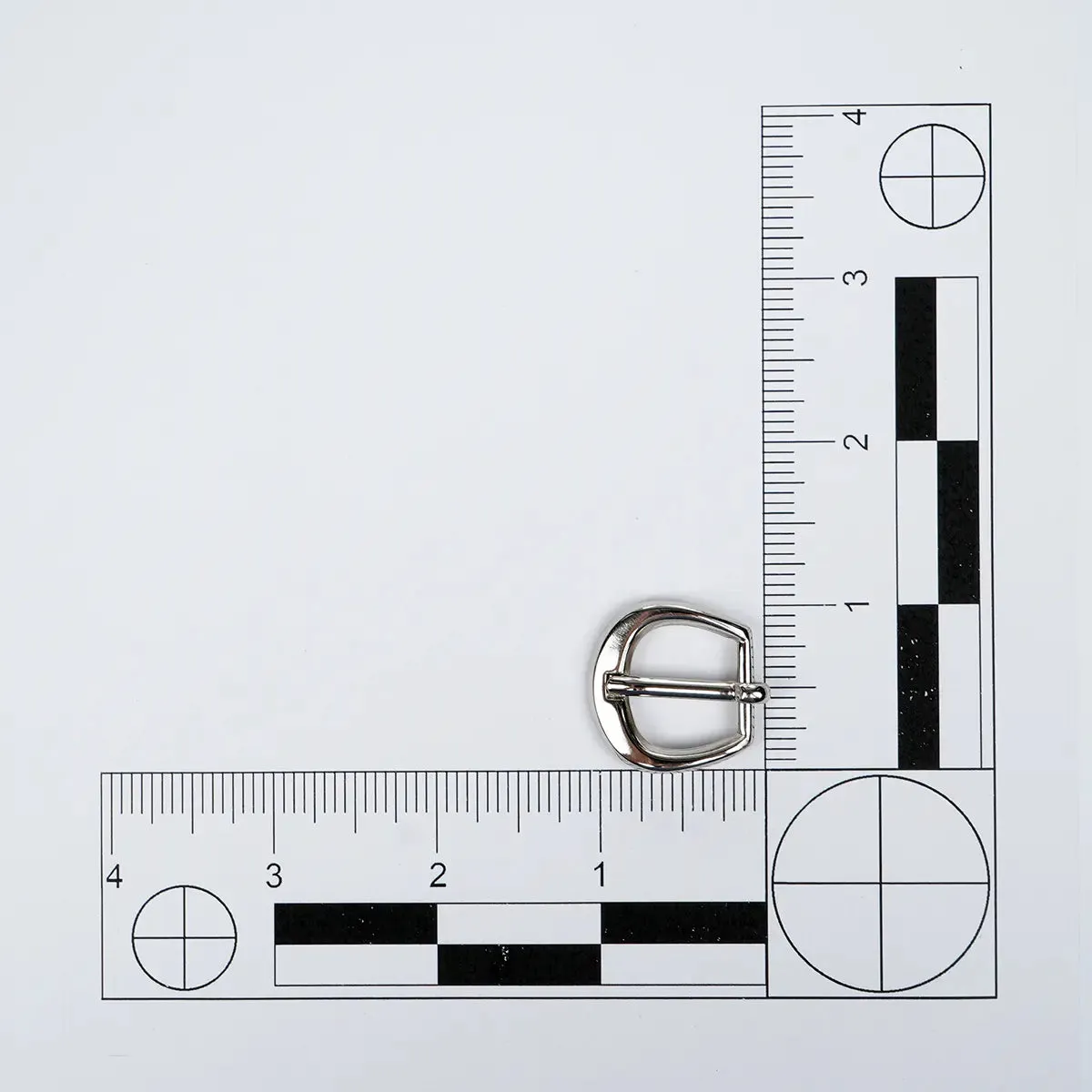 Round Nickel Heel Bar Buckle 5/8 Inch