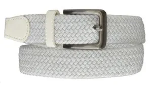 Round Silver Buckle Braided Elastic Stretch Belt