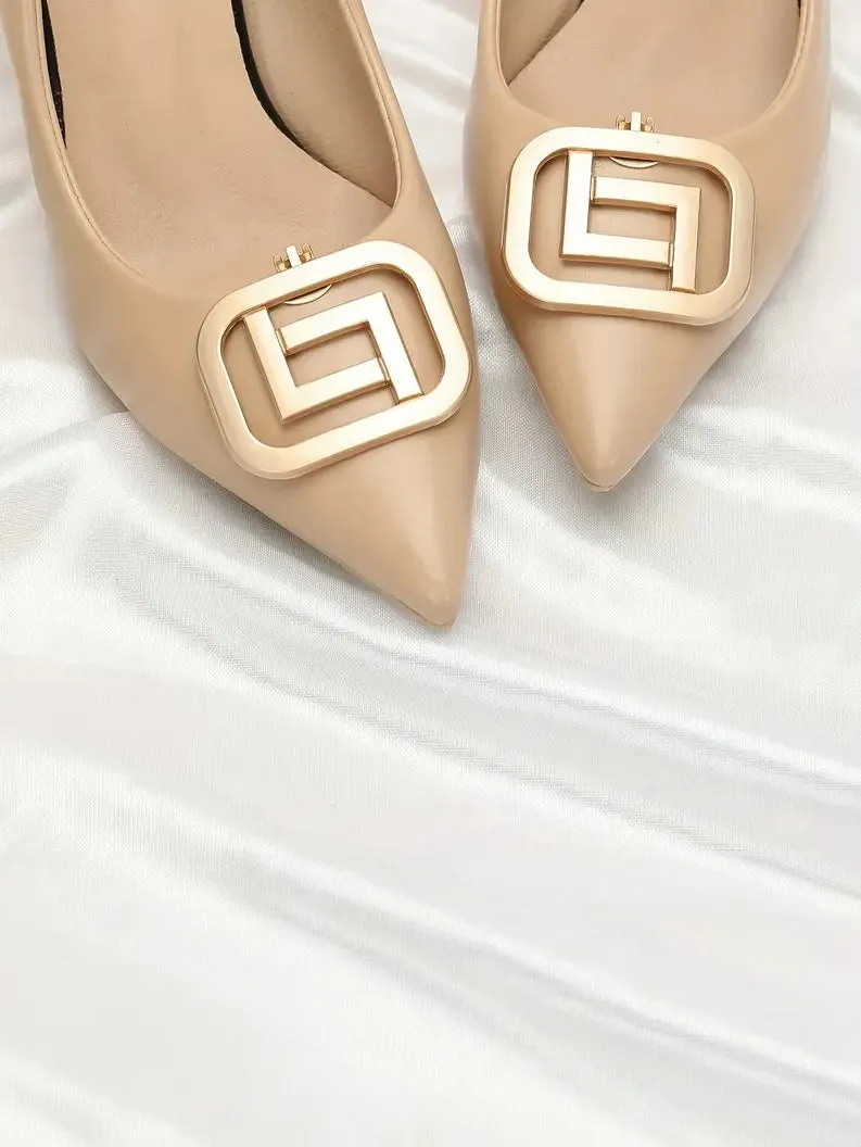 Rounded Square Gold Shoe Clips