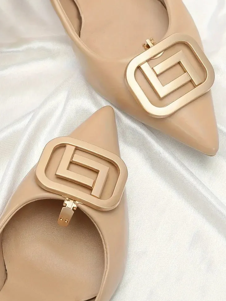 Rounded Square Gold Shoe Clips