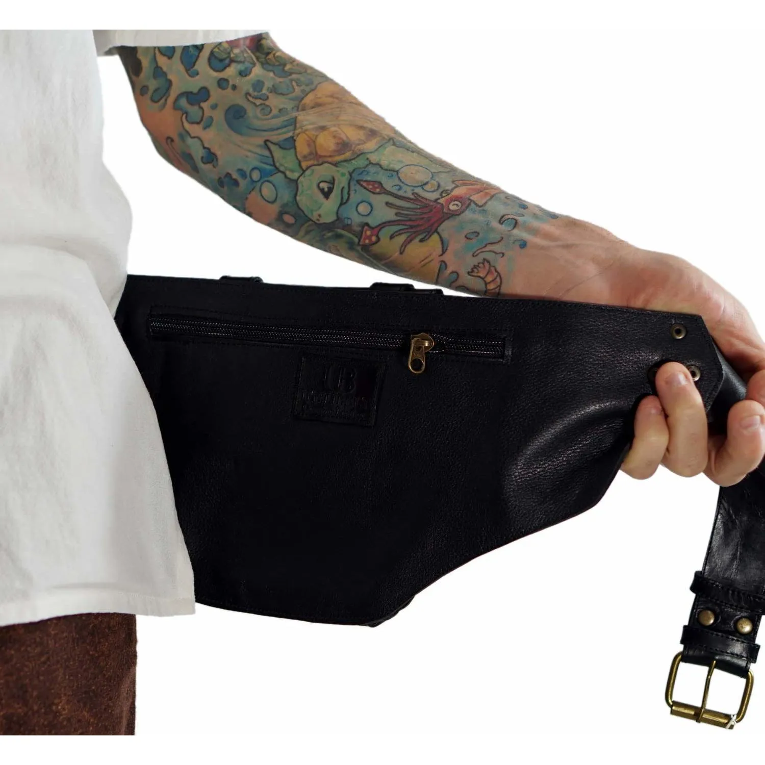 'Satchel' Leather Utility Belt  - Black