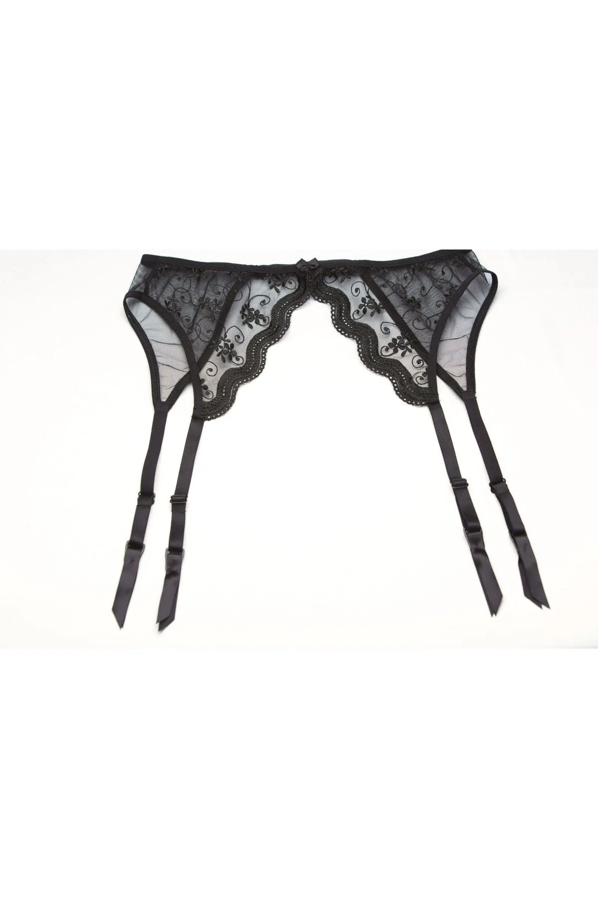 Scalloped Embroidered Garter belt | Plus Size