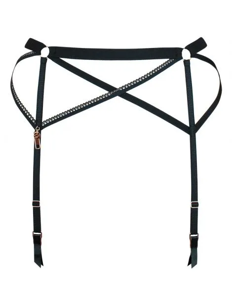 Scantilly Unzipped Suspender Belt - Black -
