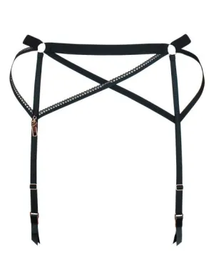 Scantilly Unzipped Suspender Belt - Black -
