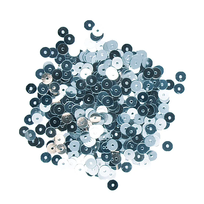 SENSATIONS SEQUINS FLAT SILVER 5MM 15G