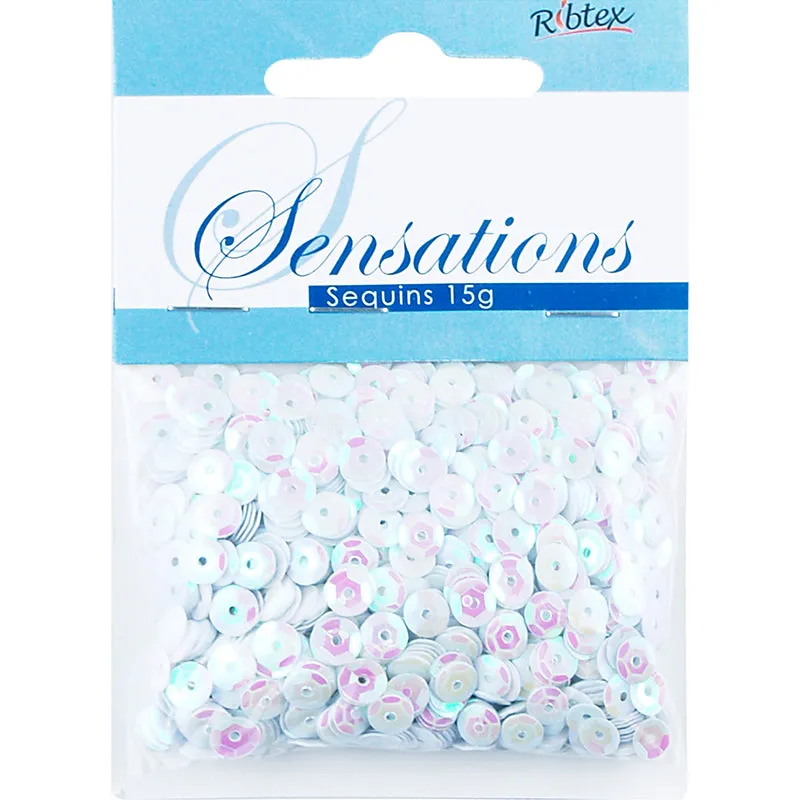 SEQUINS CUT CUP AB WHITE 5MM 15G