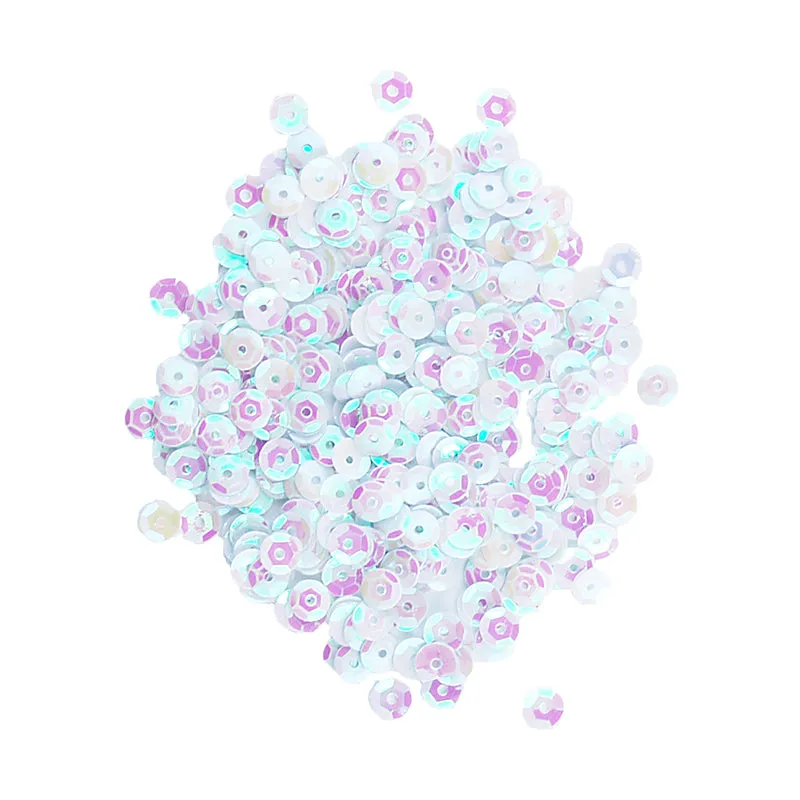 SEQUINS CUT CUP AB WHITE 5MM 15G