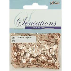 SEQUINS CUT CUP ROSE GOLD 5MM 15G