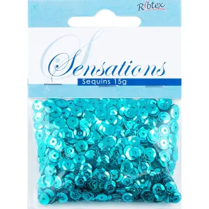 SEQUINS CUT CUP TURQUOISE 5MM 15G