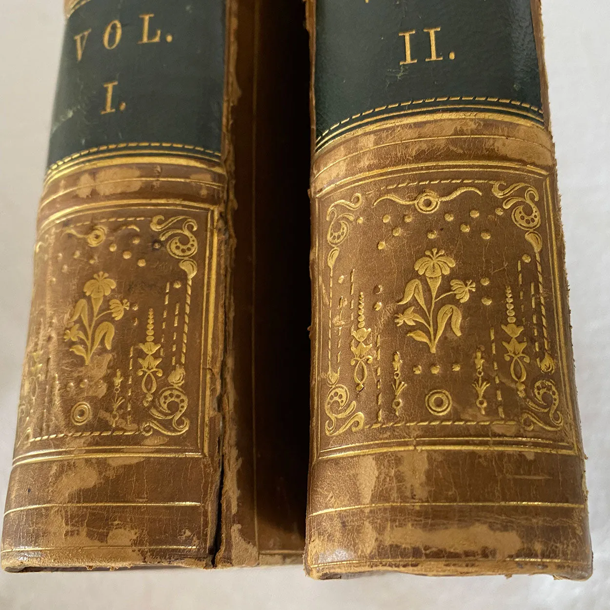 Set of Two Leather Bound Books: The Works of Washington Irving, Volume I-II