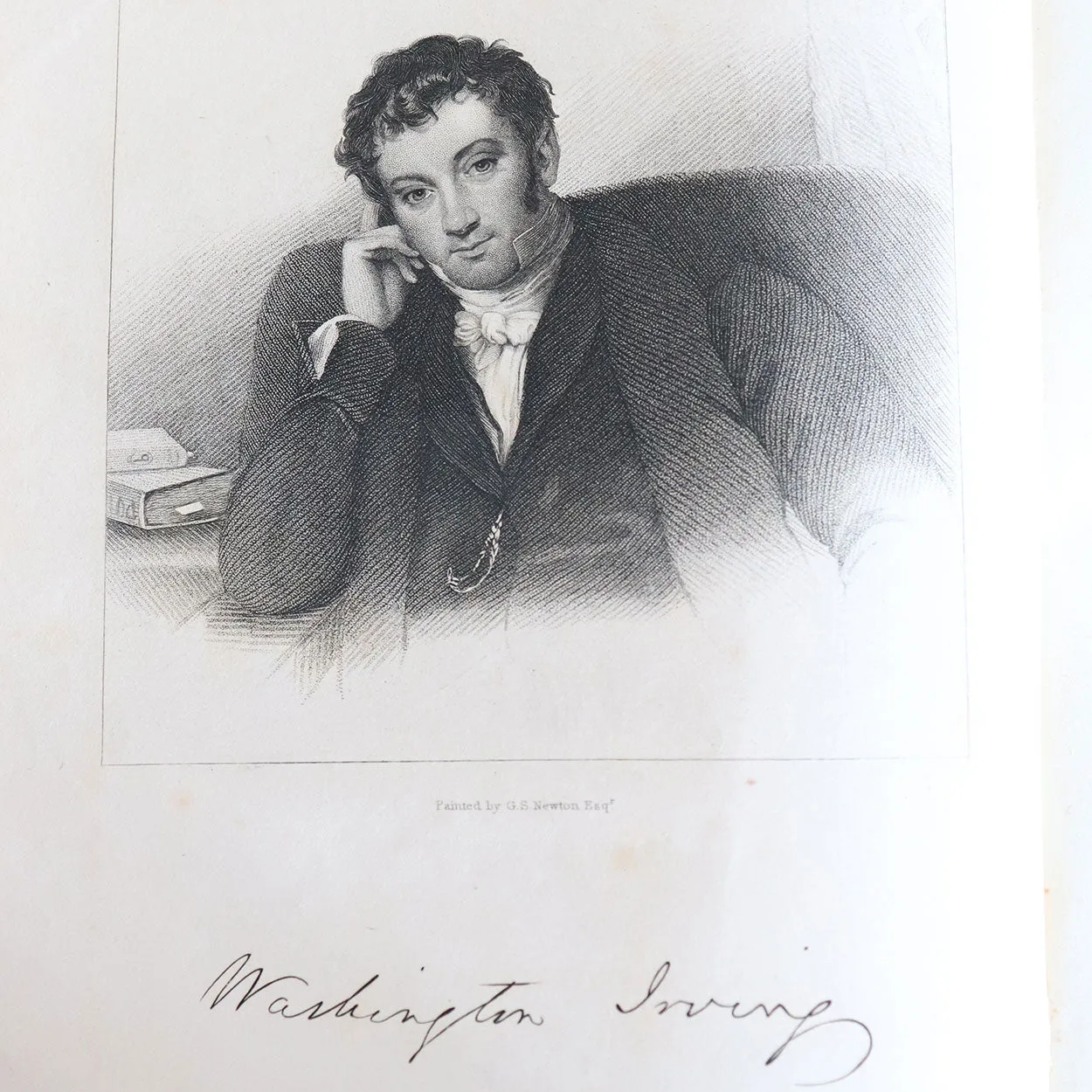 Set of Two Leather Bound Books: The Works of Washington Irving, Volume I-II