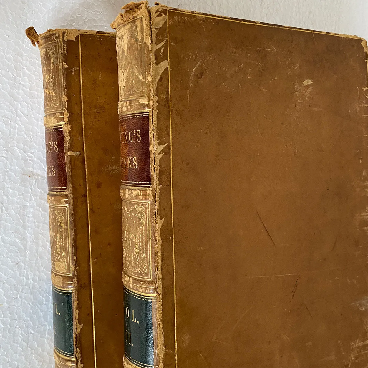 Set of Two Leather Bound Books: The Works of Washington Irving, Volume I-II