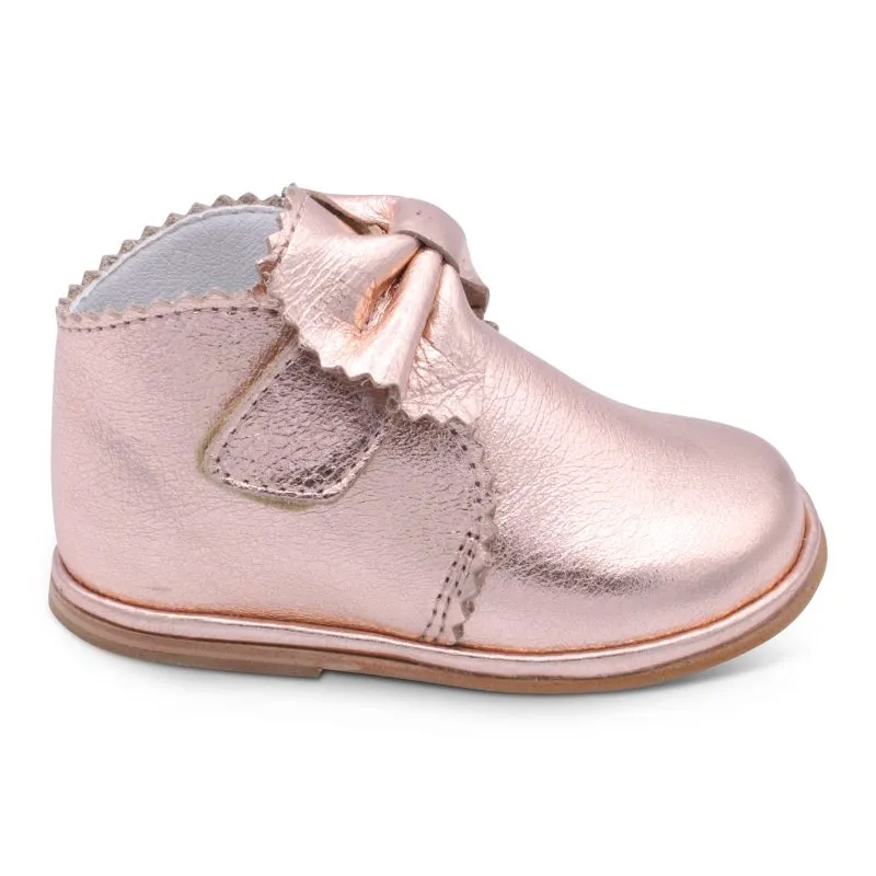 'Sharon' Girls Rose Gold Velcro Boots
