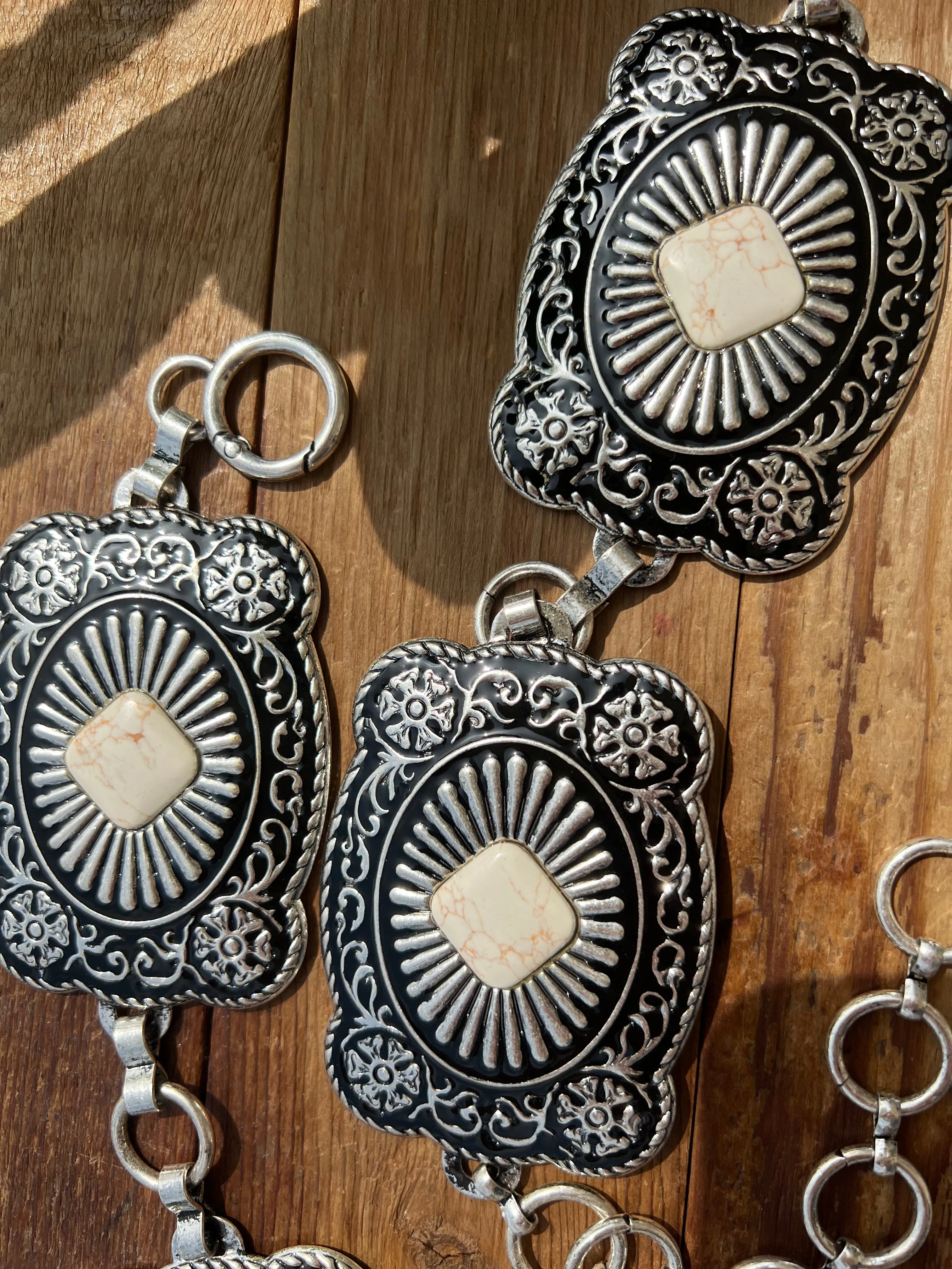Sheila White Stone Concho Belt