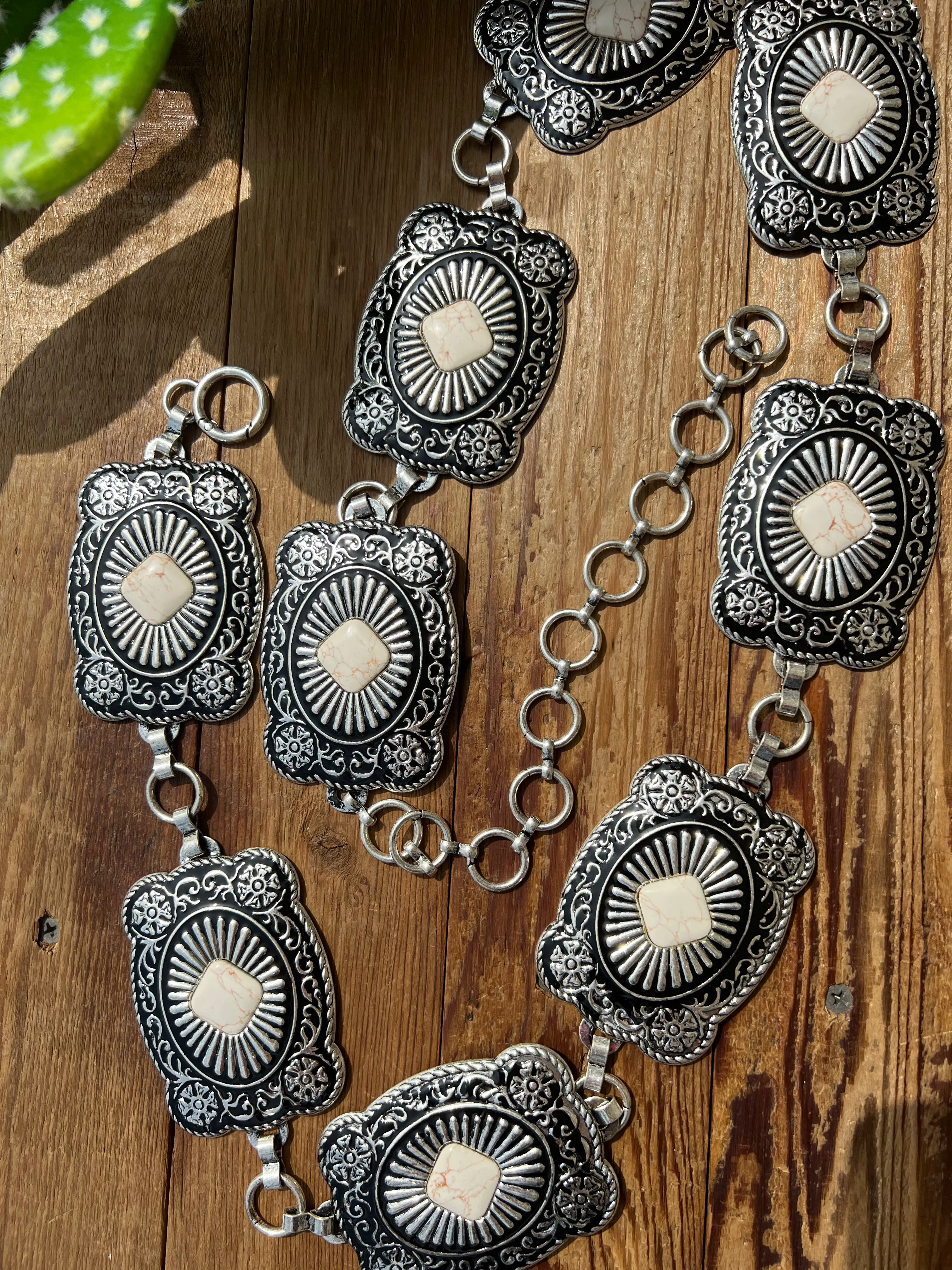 Sheila White Stone Concho Belt