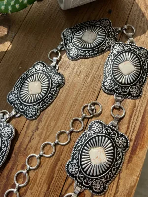 Sheila White Stone Concho Belt