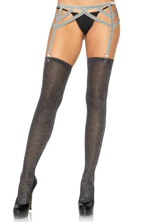 Shimmer Lurex Elastic Garter Belt