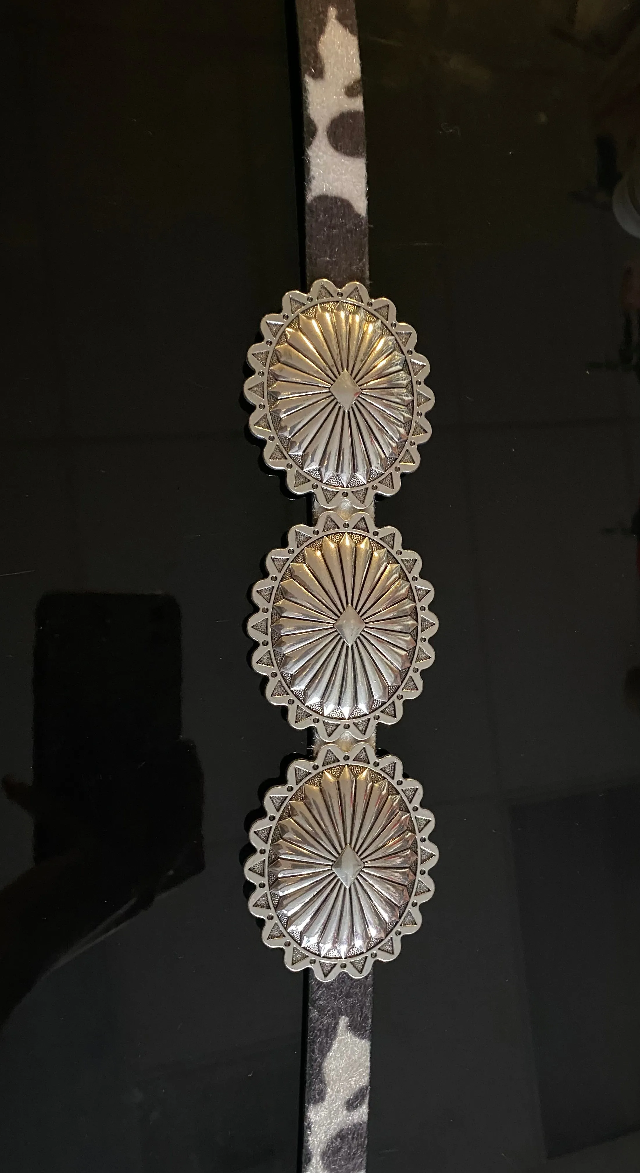 Silver Cow Concho Belt