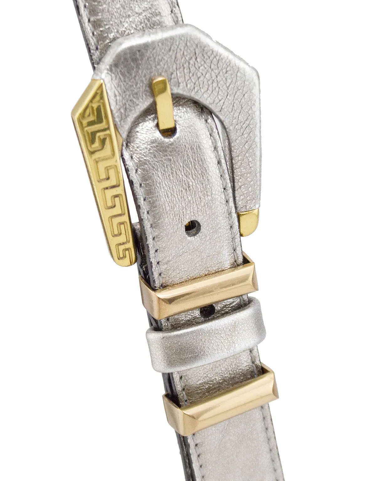 Silver Leather and Gold Belt