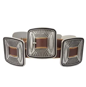 Silver Spur Concho Belt, Brown