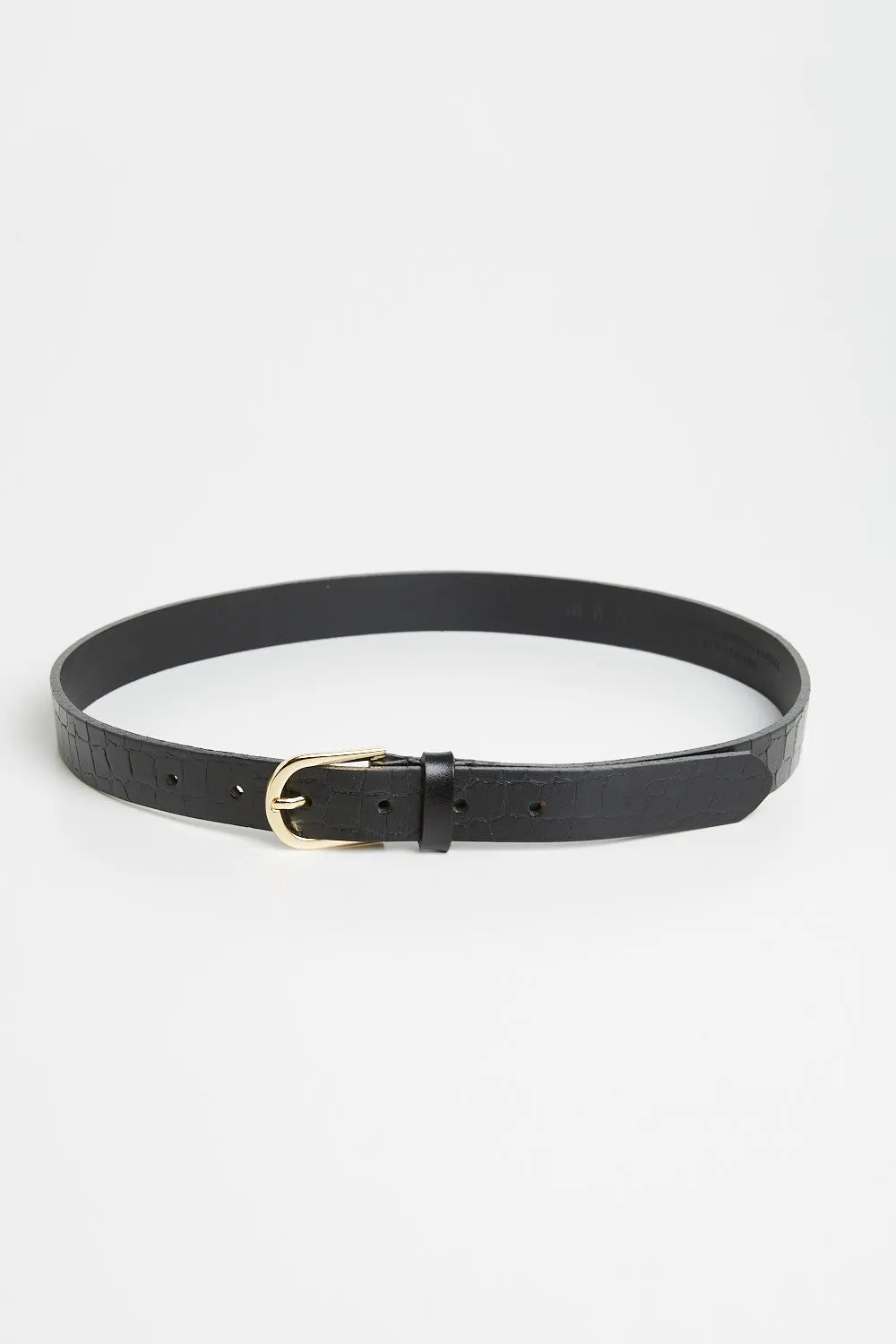 Slim Croc Leather Belt