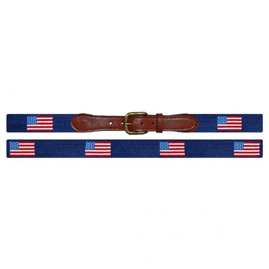 SMATHERS & BRANSON AMERICAN FLAG NEEDLEPOINT BELT
