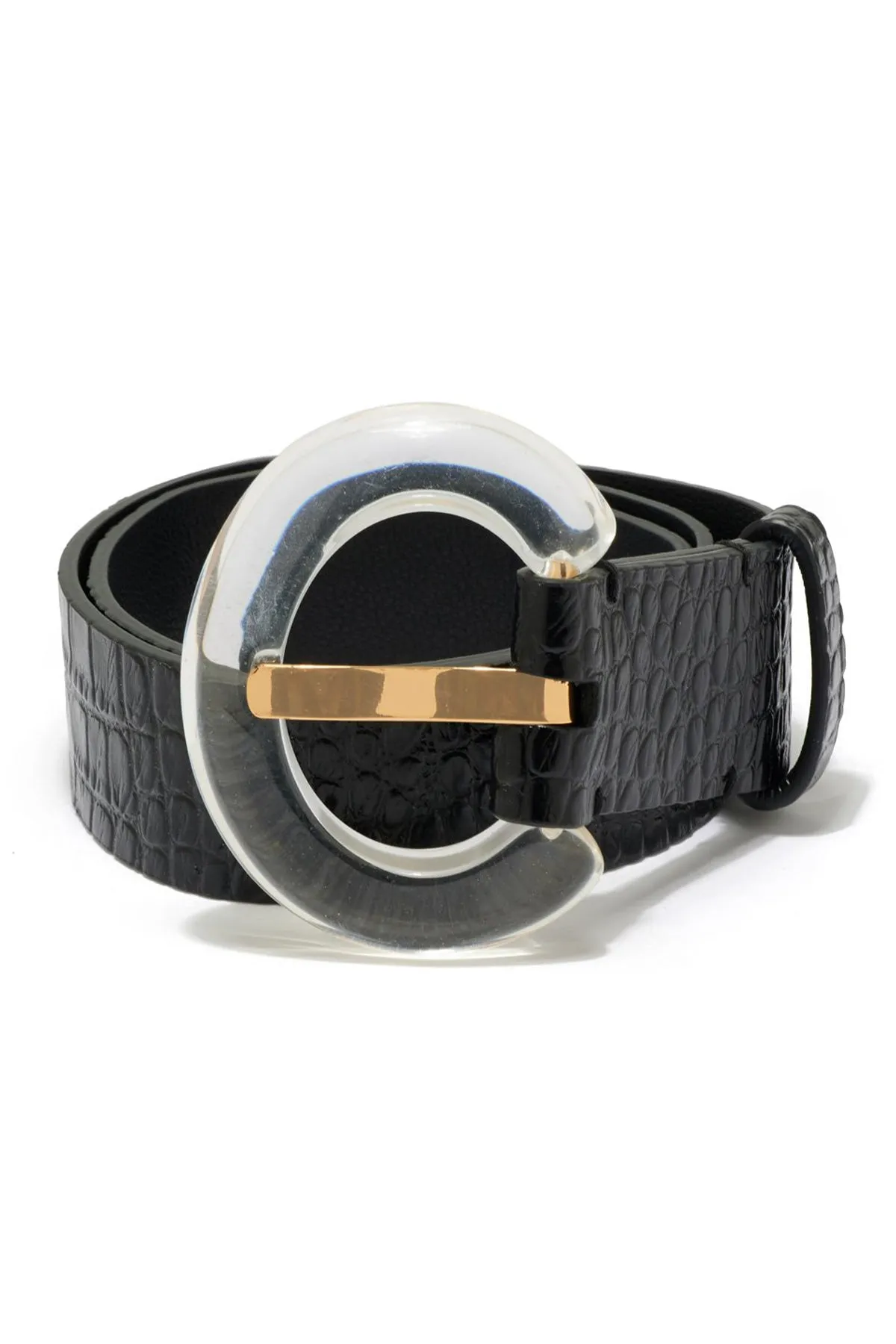 Sofia Belt in Black Croc