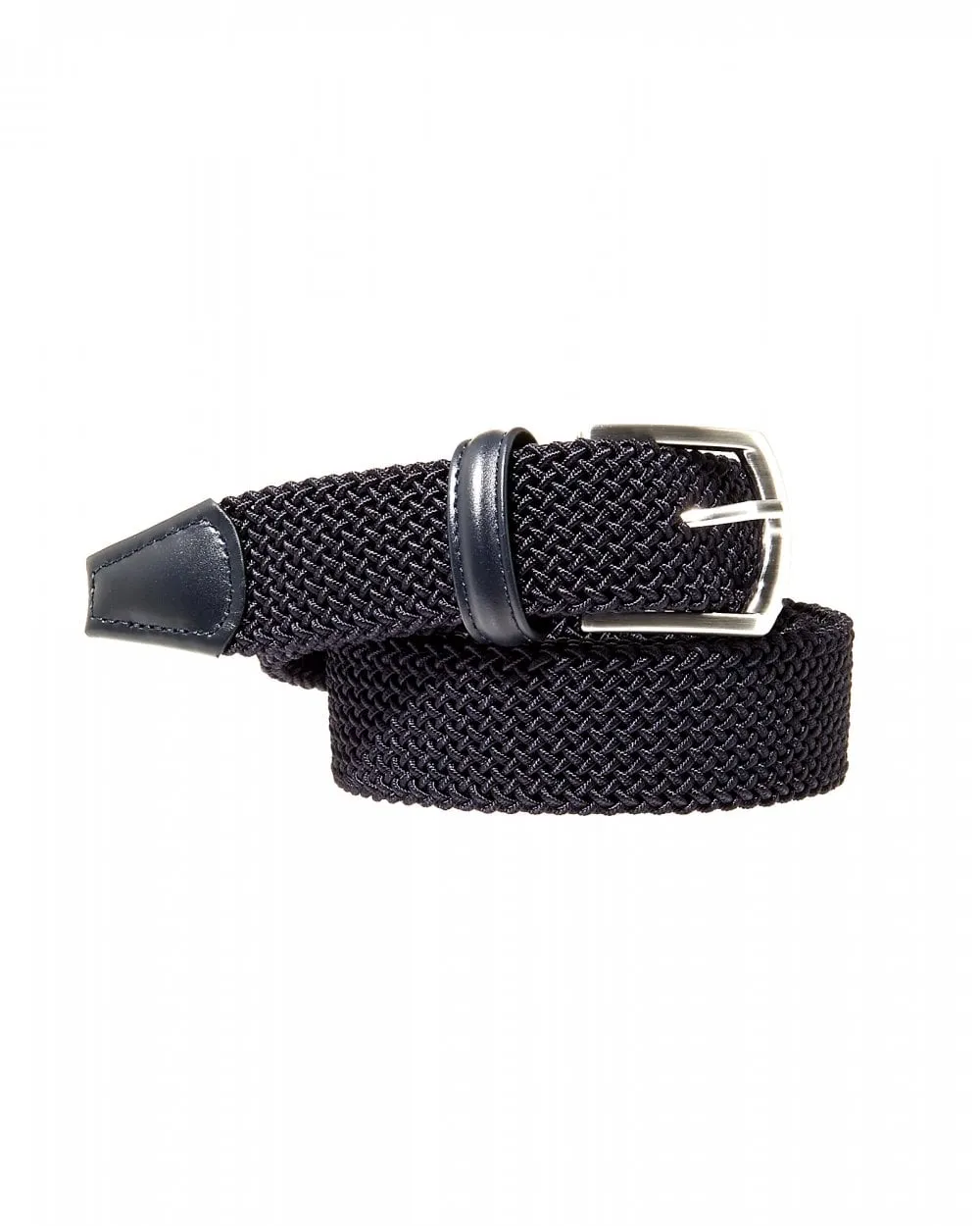 Solid Navy Woven Belt - Anderson's
