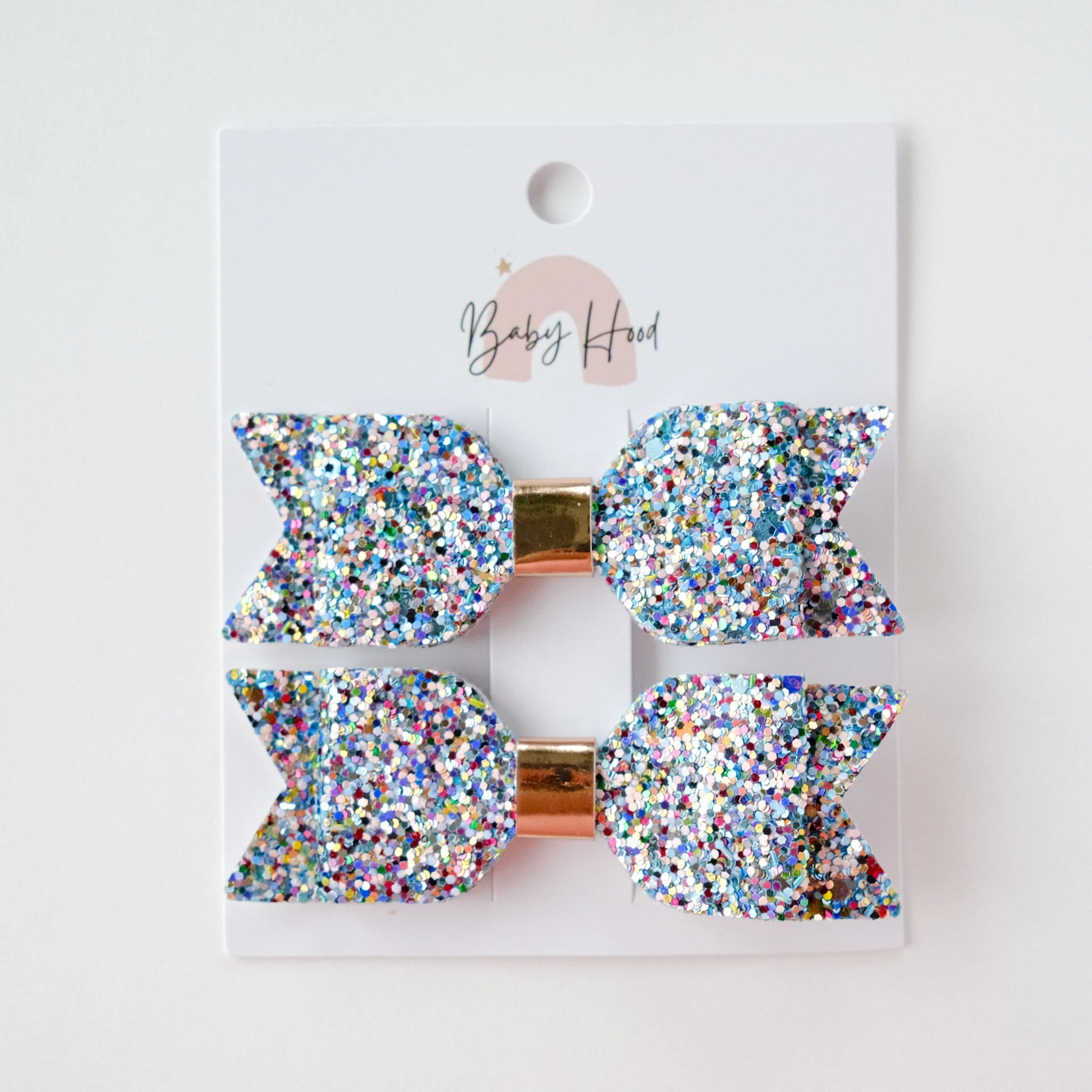 Sophia Classic Glitter Bow Hair Clip Set