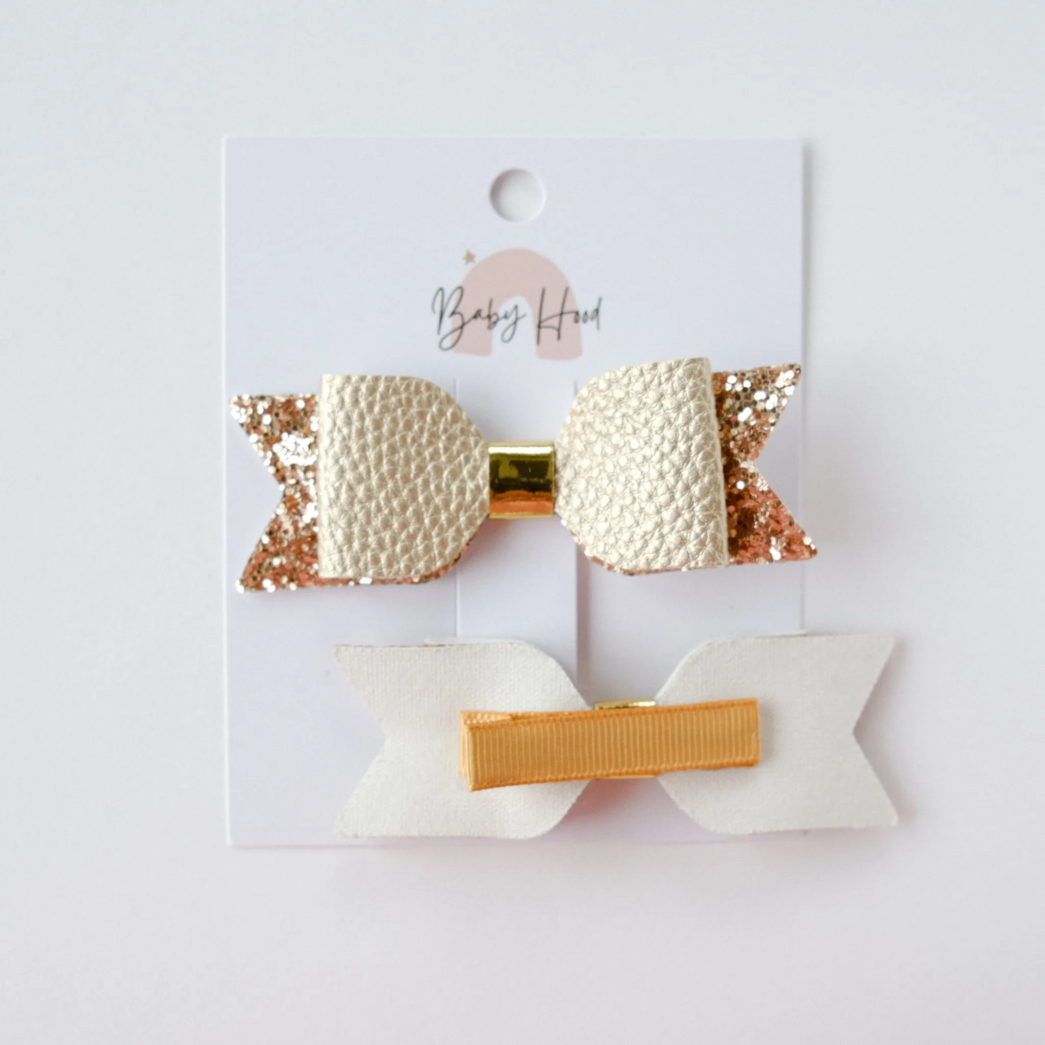 Sophia Classic Glitter Bow Hair Clip Set
