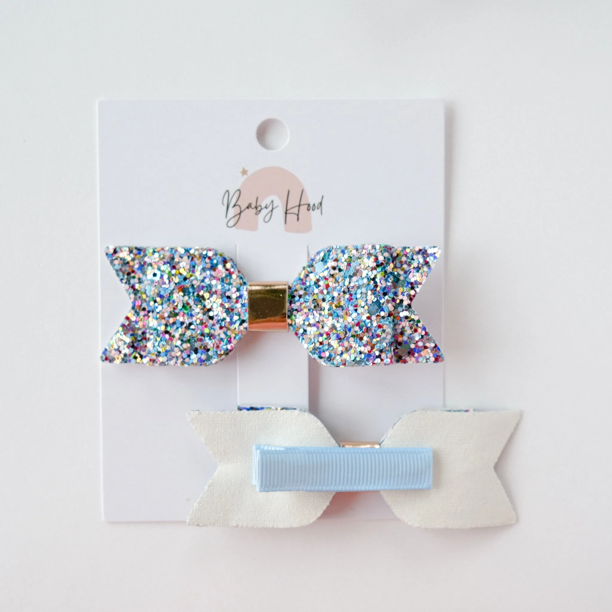 Sophia Classic Glitter Bow Hair Clip Set