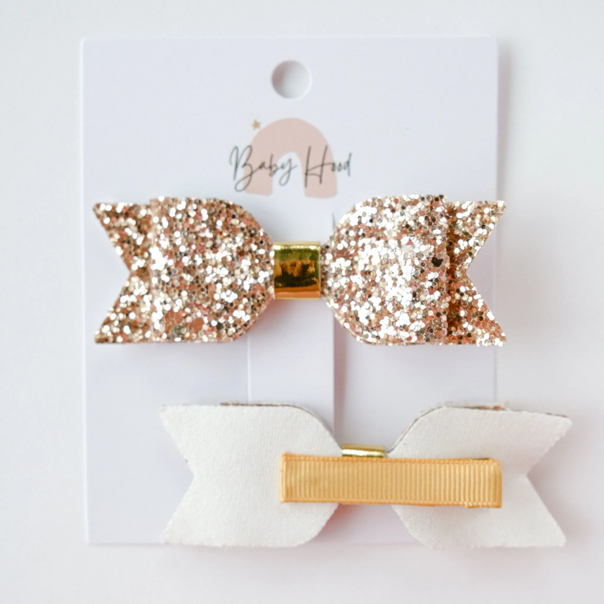 Sophia Classic Glitter Bow Hair Clip Set