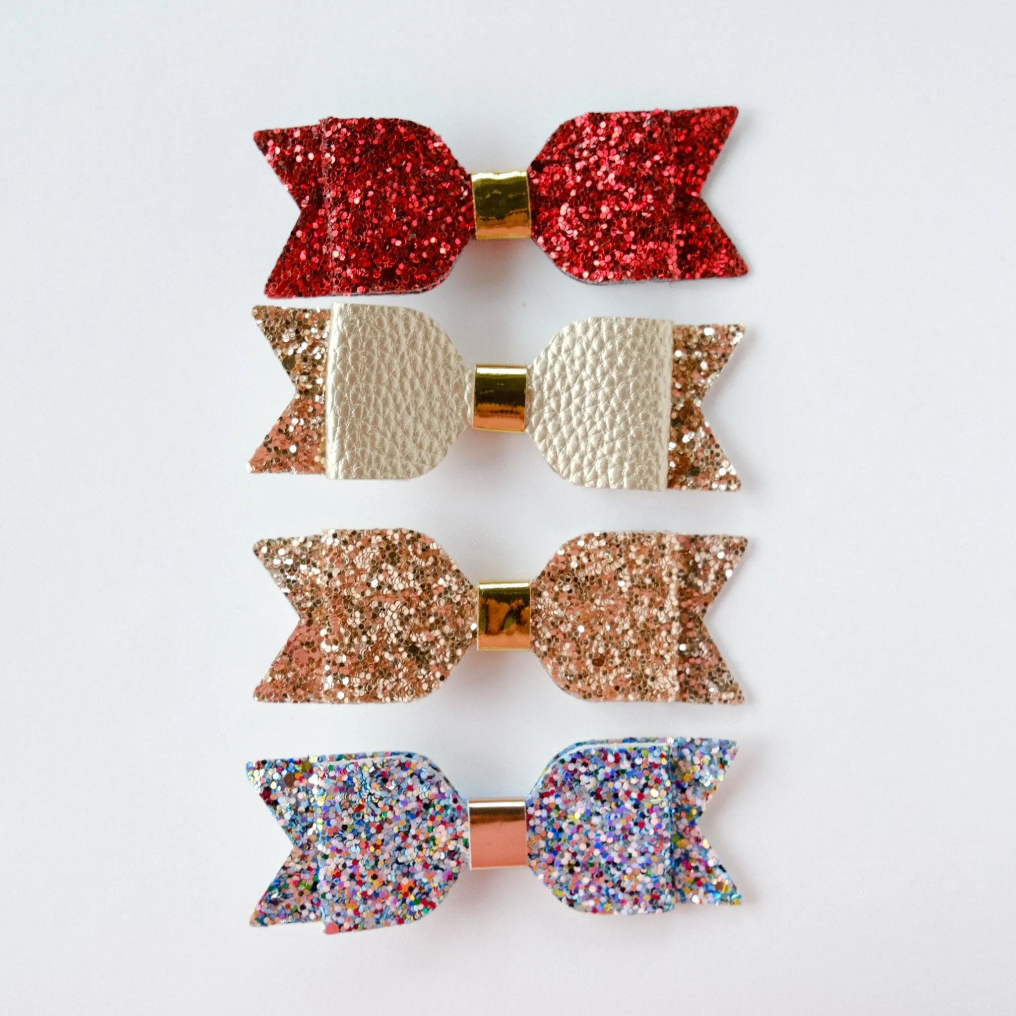 Sophia Classic Glitter Bow Hair Clip Set