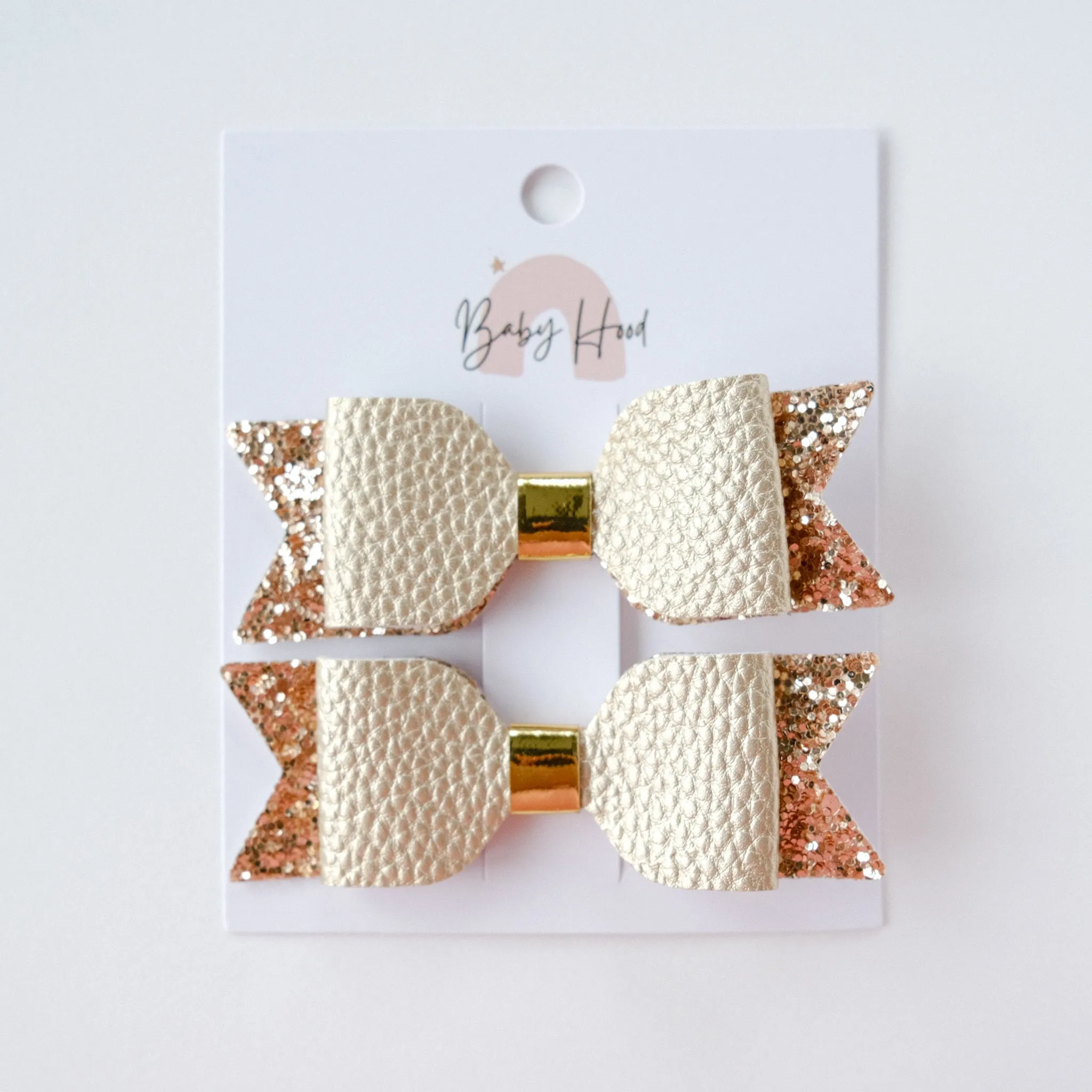 Sophia Classic Glitter Bow Hair Clip Set