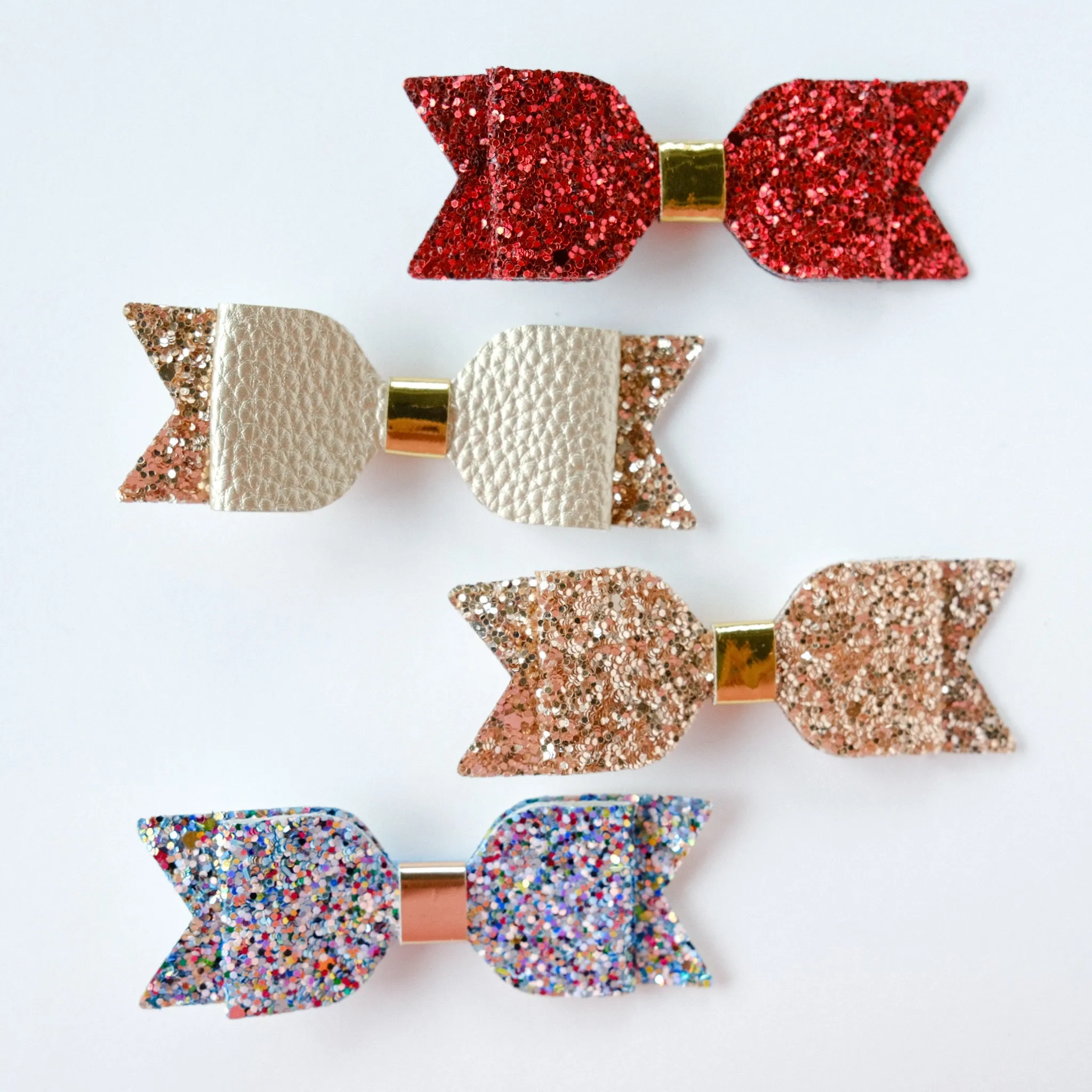 Sophia Classic Glitter Bow Hair Clip Set